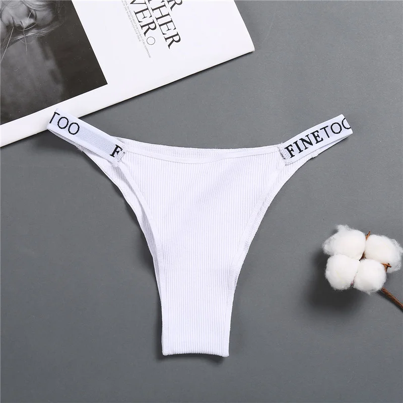 Cotton Low-Rise Briefs — Letter Waistband Panties, 6 Colours