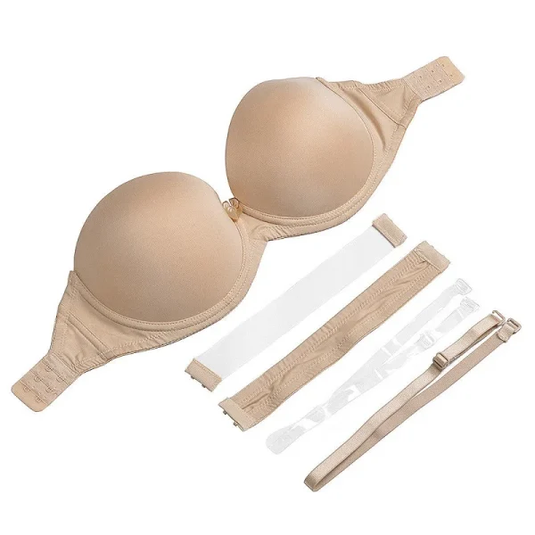 Strapless Silicone Push-Up Bra — Plus-Size Half-Cup Support