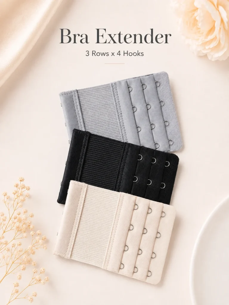 Bra Band Extenders 3-Pack — 3-Row 4-Hook Elastic Lengthener