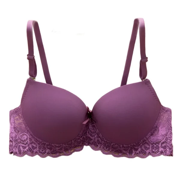Mesh Lace Deep-V Push-Up Bra — Anti-Sag Support, 7 Colours