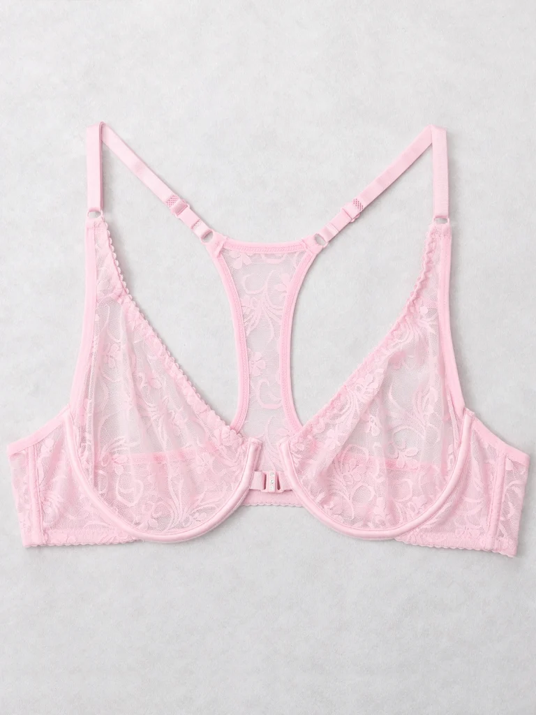 Front-Closure Lace Underwire Bra — Unpadded Floral Lace, Plus Sizes